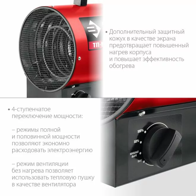 ЗУБР 4.8 кВт, электрическая тепловая пушка (ТП-5) Арт:ТП-5